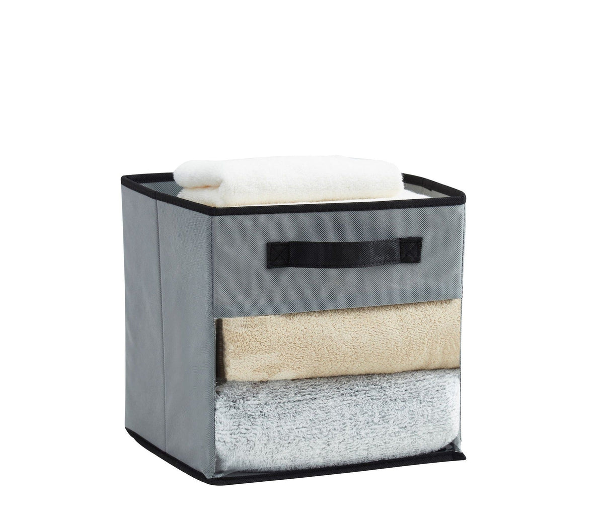 Decomomo Collapsible Transparent Front Cube, 11-in, 6-pk, Grey