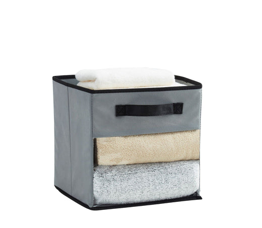 Decomomo Collapsible Transparent Front Cube, 11-in, 6-pk, Grey