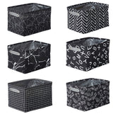 Decomomo Large Water Resistant Storage Bin, 15-in x 11-in x 9.5-in, 6-pk, White Pattern