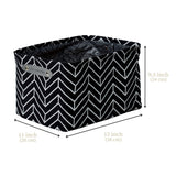 Decomomo Large Water Resistant Storage Bin, 15-in x 11-in x 9.5-in, 6-pk, White Pattern image 3