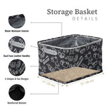 Decomomo Large Water Resistant Storage Bin, 15-in x 11-in x 9.5-in, 6-pk, White Pattern image 4