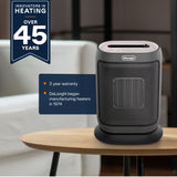 DeLonghi HFX42T15GI Oscillating Compact Ceramic Space Heater, 1500W, Grey image 2