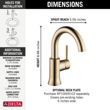 Delta 1-Handle High-Arc Lavatory Faucet, Champagne Bronze image 4