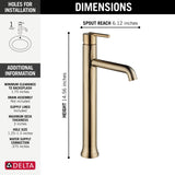 Delta 1-Handle Vessel Lavatory Faucet, Champagne Bronze image 3