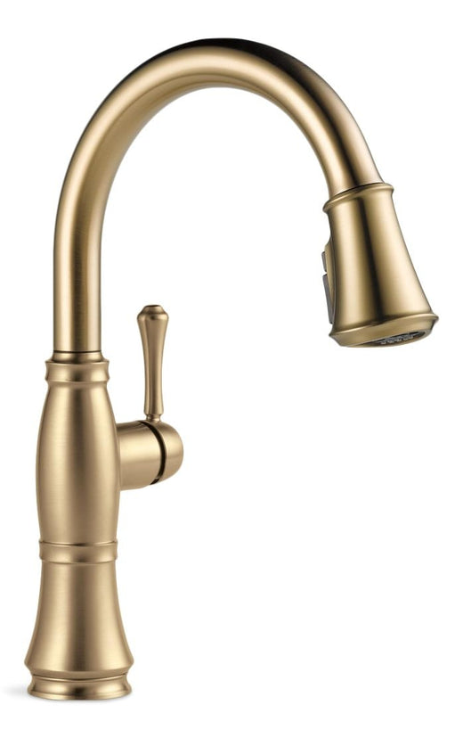 Delta Cassidy 1-Handle ShieldSpray Pull-Down Kitchen Faucet, Champagne Bronze