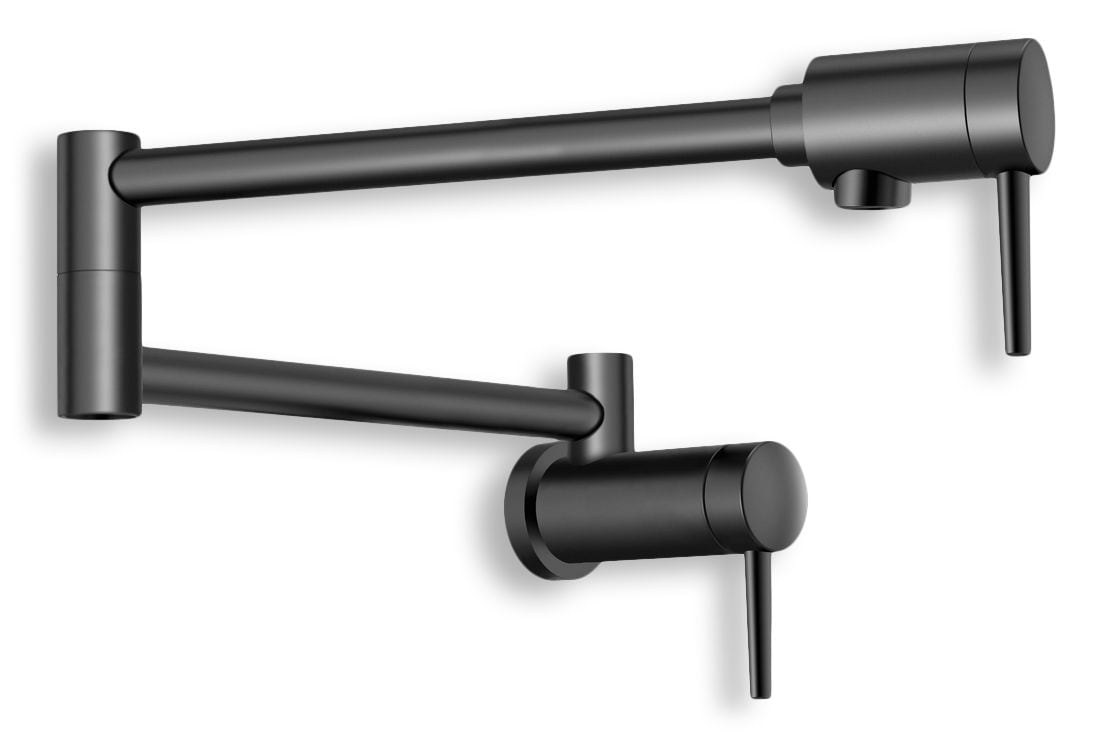 Delta Contemporary Wall Mount Pot Filler, Matte Black