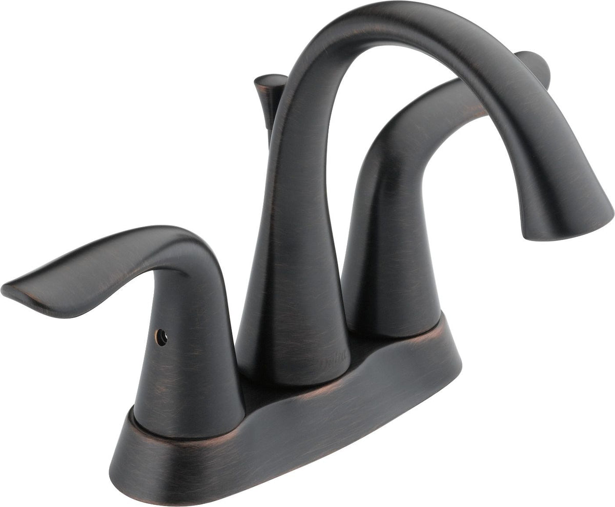 Delta Faucet Lahara Double Handle Rigid Spout 4-in Centerset Bathroom Sink Faucet, WaterSense Certified, Venetian Bronze