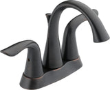 Delta Faucet Lahara Double Handle Rigid Spout 4-in Centerset Bathroom Sink Faucet, WaterSense Certified, Venetian Bronze