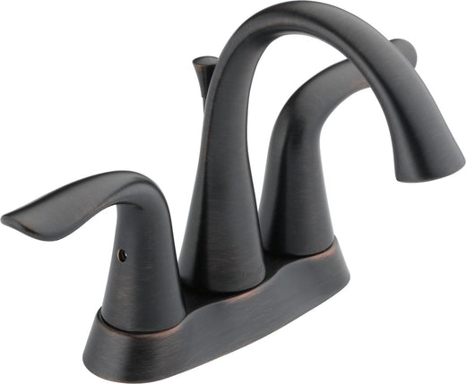 Delta Faucet Lahara Double Handle Rigid Spout 4-in Centerset Bathroom Sink Faucet, WaterSense Certified, Venetian Bronze