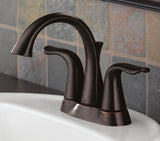 Delta Faucet Lahara Double Handle Rigid Spout 4-in Centerset Bathroom Sink Faucet, WaterSense Certified, Venetian Bronze image 6