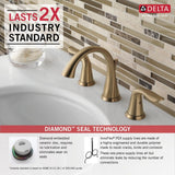 Delta Lahara 2-Handle Widespread Faucet, Champagne Bronze image 3