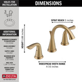 Delta Lahara 2-Handle Widespread Faucet, Champagne Bronze image 4