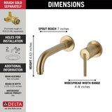 Delta Trinsic 1-H Wall-Mount Lav Faucet Trim, Champagne Bronze image 3