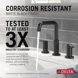 Delta Two Handle Widespread Bathroom Faucet, Matte Black image 3