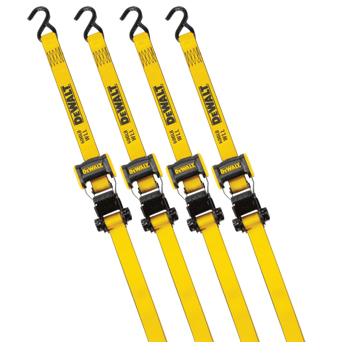 DEWALT DXBC18004 1,800-lb Ratchet Tie-Down Straps, 1.25-in x 12-ft, 4-pk