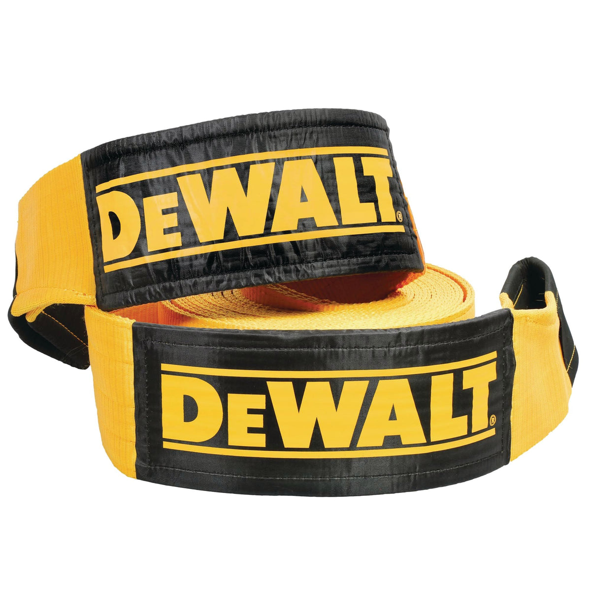 DEWALT Heavy-Duty 75000-lb Break Strength Looped End Recovery Strap, Yellow, 6-in x 30-ft