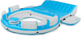 56299EP 145 x 125 x 20 Inch Splash N Chill Inflatable Lake and Pool Relaxation Island Lounger Seat for up to 7 Adults, Blue and White image 2