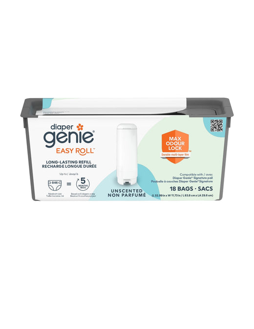 Diaper Genie Easy Roll Long-Lasting Refills, White, 18-pk