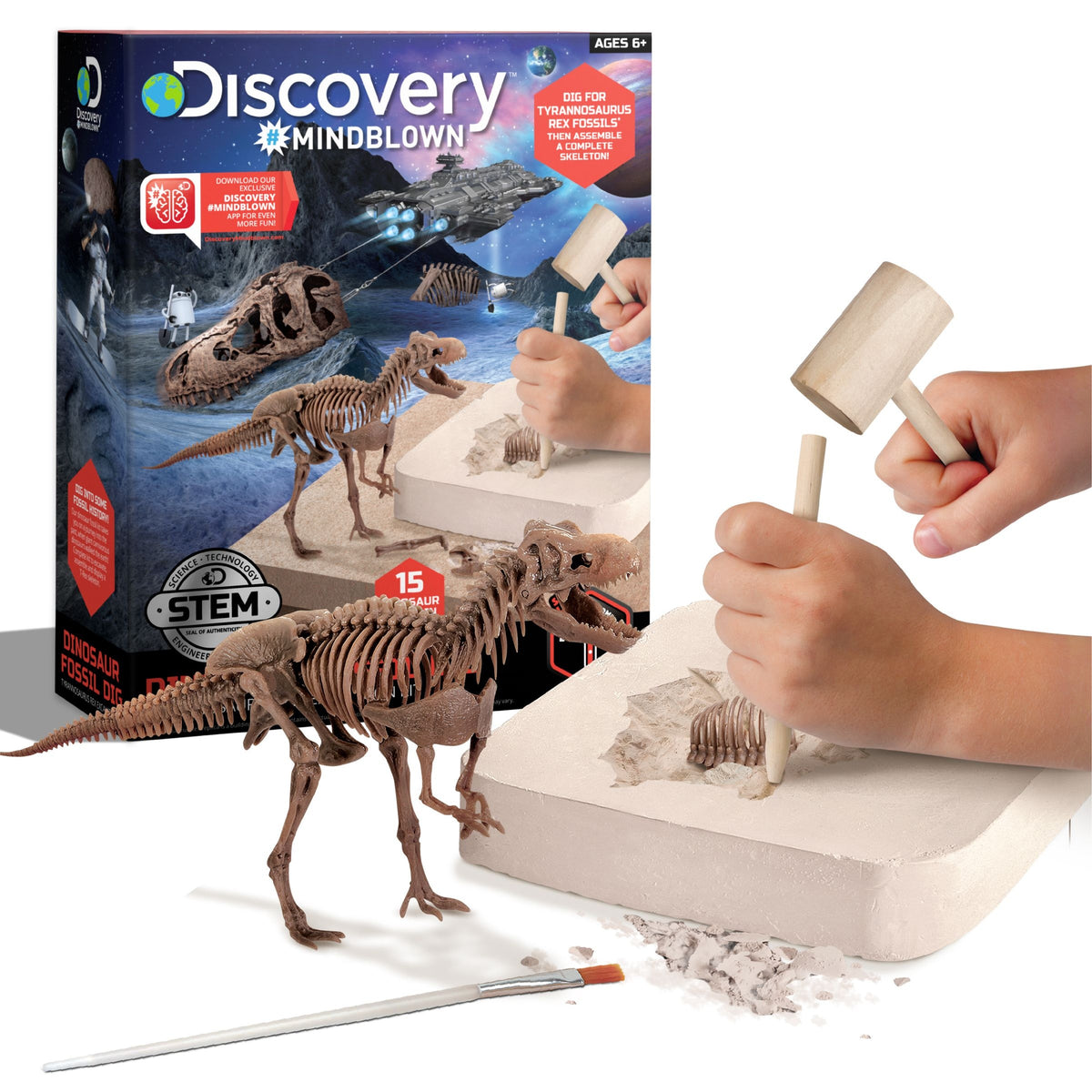 Discovery Dinosaur Skeleton T-Rex 3D Puzzle Excavation Kit/Educational Toy for Ages 6+