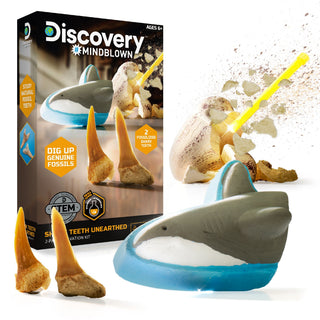 Discovery Mini Unearthed Shark Teeth Excavation Kit/Educational Toy for Ages 6+, 2-pc