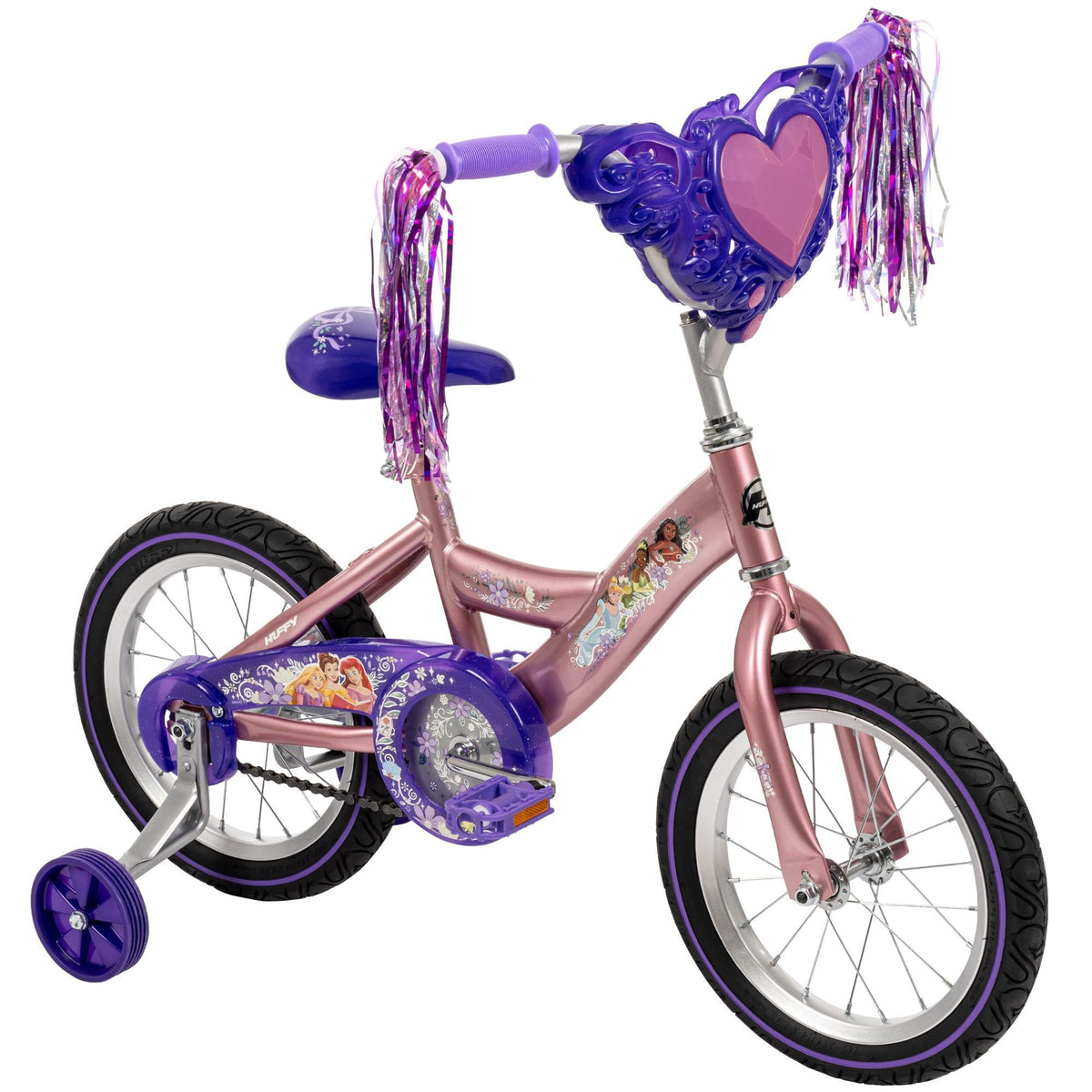 Disney Princess Kids' Bike with Removable Training Wheels, 14-in