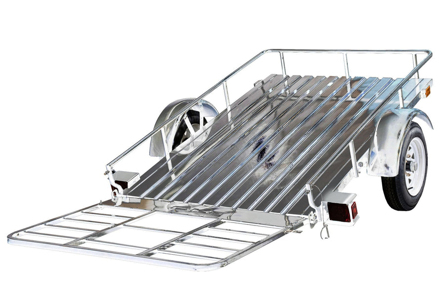 DK2 4x6-ft Single-Axle Open Rail Galvanized Utility Trailer