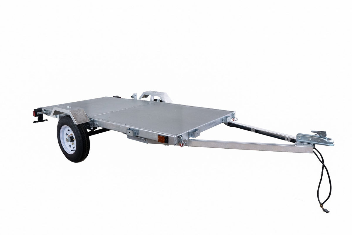 DK2 4x8-ft Single-Axle Galvanized Folding Utility Trailer