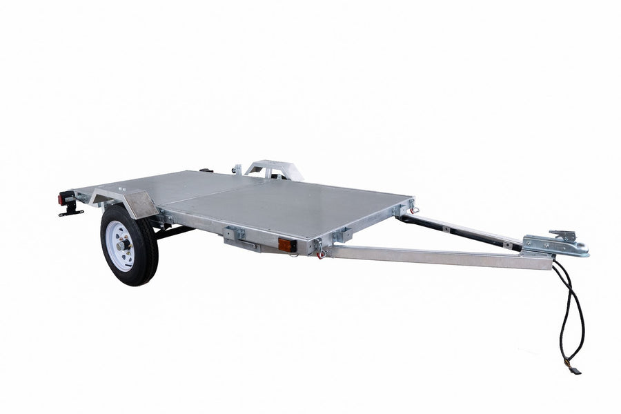 DK2 4x8-ft Single-Axle Galvanized Folding Utility Trailer