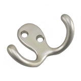 Double Wardrobe Hook, Brushed Nickel, 4pk