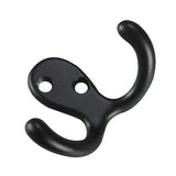 Double Wardrobe Hook, Matte Black, 4pk
