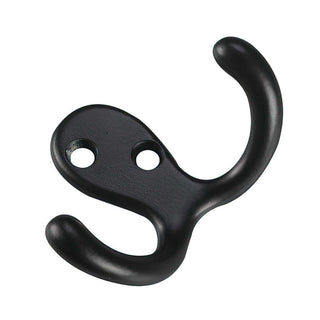 Double Wardrobe Hook, Matte Black, 4pk