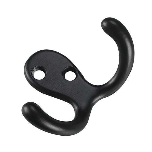 Double Wardrobe Hook, Matte Black, 4pk