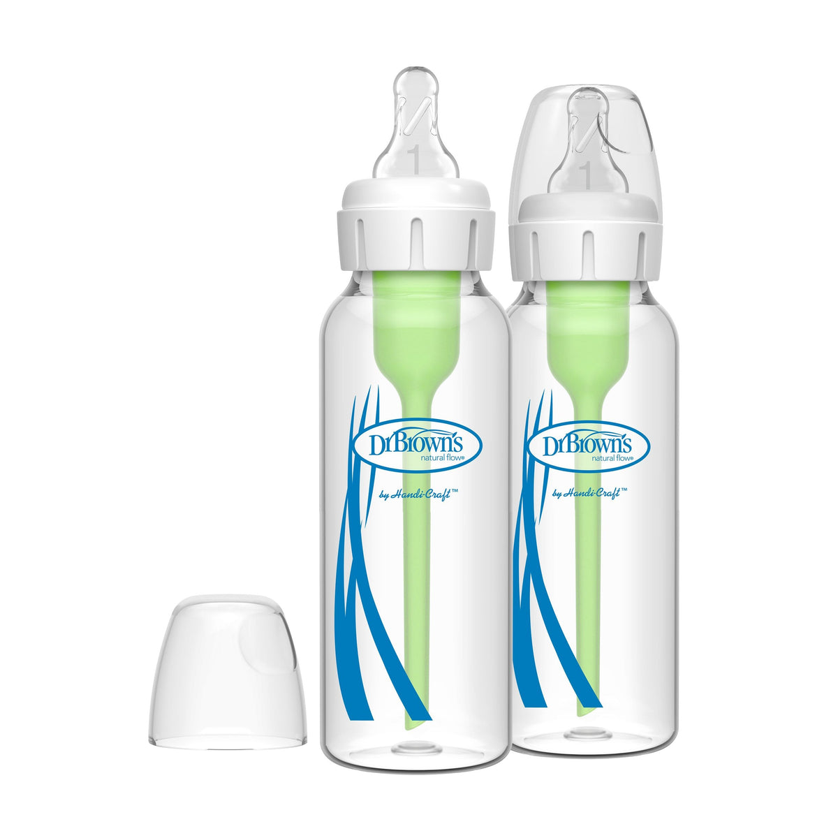 Dr. B's + Glass Narrow Bottles, 8-oz, 2-pk