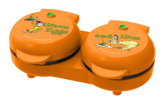 Dr. Seuss Dual Non-Stick Mini Grill & Griddle, 1100 W, Orange