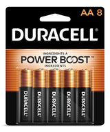 Duracell Coppertop AA Alkaline Batteries, All Purpose, 8-pk