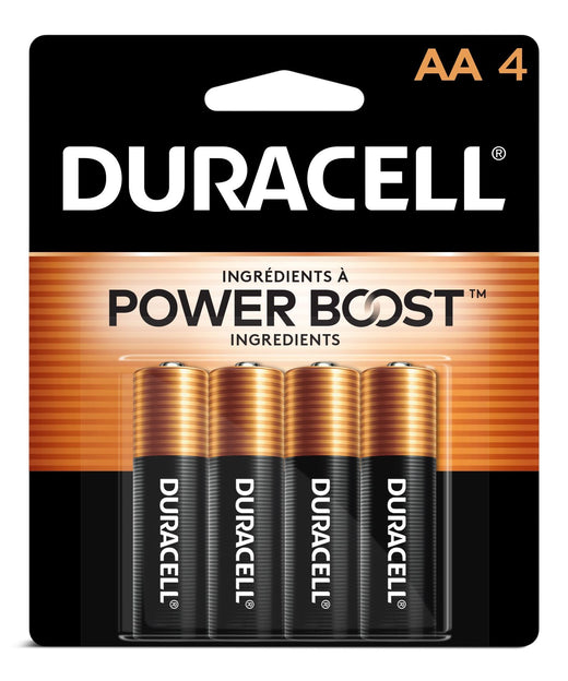 Duracell Coppertop AA Batteries, Alkaline, 4-pk