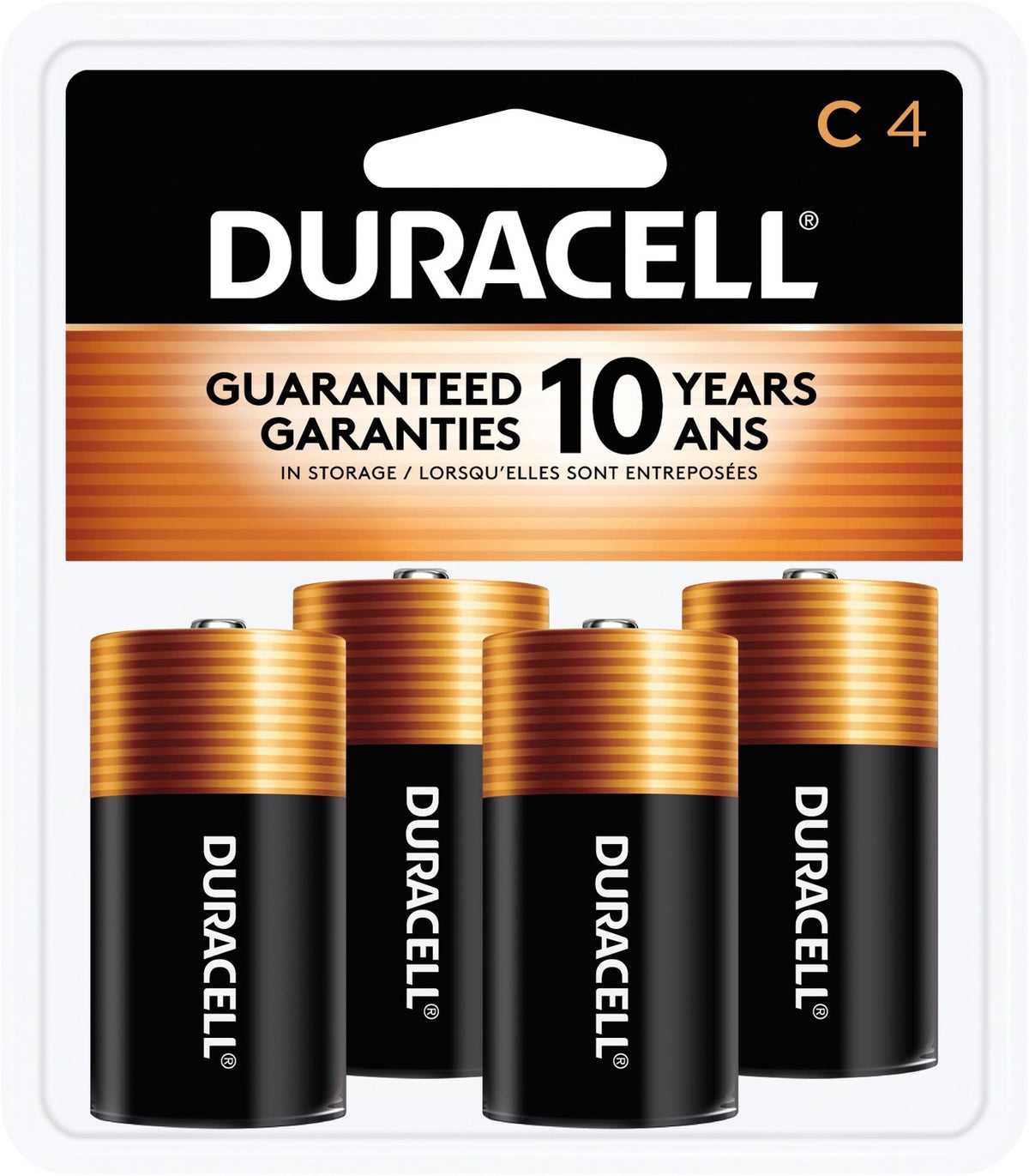 Duracell Coppertop C Alkaline Batteries, All Purpose, 4-pk