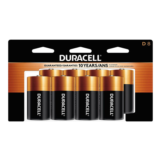 Duracell Coppertop D Alkaline Batteries, All Purpose, 8-pk