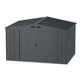 Duramax Metal Outdoor Storage Shed with Steel Frame, Dark Grey, 10-1/2-ft x 8-ft