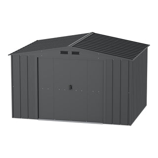 Duramax Metal Outdoor Storage Shed with Steel Frame, Dark Grey, 10-1/2-ft x 8-ft