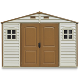 Duramax Woodside Vinyl Resin Garden Shed, Brown, 10-1/2-ft x 8-ft