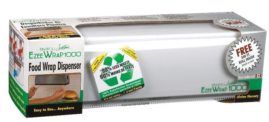 E-Zee Wrap Non-stick Food Plastic Wrap Dispenser with 500-ft Plastic Wrap Included