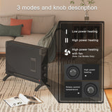 BREEZEHEAT 1500W panel space heater for bedroom, living room, home, 55-96F,knob control, 600 sq,with fan for fast heating image 5