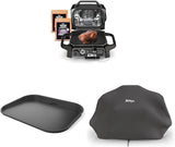 7-in-1 Grill & Smoker with Thermometer, Air Fryer, BBQ, Bake, Roast, Broil - Portable Electric Outdoor Grill, Grey image 2
