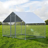 Chicken Coop Large Metal Chicken House/Pen for 6/10 Chickens Poultry Cage image 2