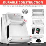 Commercial Pizza Dough Roller Sheeter, Max 16, Automatic 370W Electric Pizza Dough Roller, Stainless Steel, Suitable for Noodle, Pizza Bread and Pasta Maker Equipment image 4