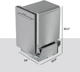 Honeywell 18 Inch Dishwasher with 8 Place settings, 6 Washing Programs, Stainless Steel Tub, UL/Energy Star- Stainless Steel image 2