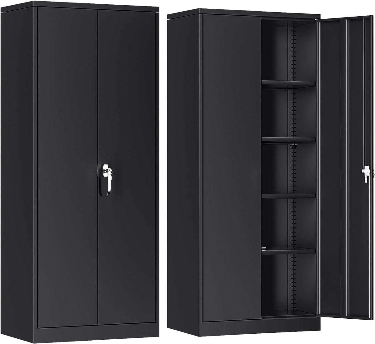 Atripark Metal Storage Cabinet with Lock, 72" Lockable Garage Tool Cabinet with Doors
