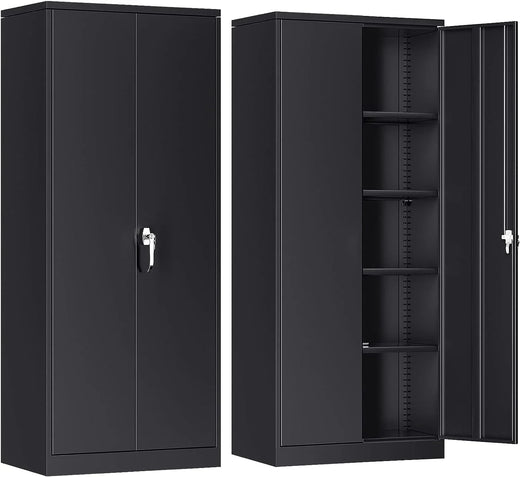 Atripark Metal Storage Cabinet with Lock, 72" Lockable Garage Tool Cabinet with Doors