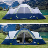 Camping Tent 10-Person-Family Tents, Parties, Music Festival Tent, Big, Easy Up, 5 Large Mesh Windows, Double Layer, 2 Room, Waterproof, Weather Resistant, 18ft x 9ft x78in image 2